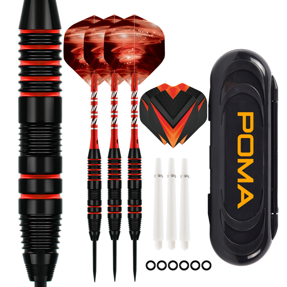 3 Pieces Tornado Professional Steel Tip Iron Barrel Darts Set - 22g, 161mm, Red