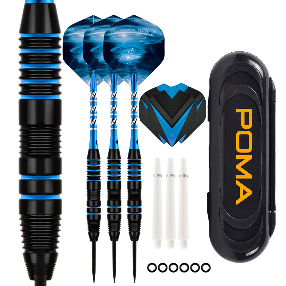 3 Pieces Tornado Professional Steel Tip Iron Barrel Darts Set - 22g, 161mm, Blue