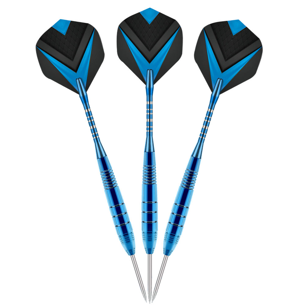 3 Pieces Professional Steel Tip Aluminum Darts Set - 24g, 165mm, Blue POMA