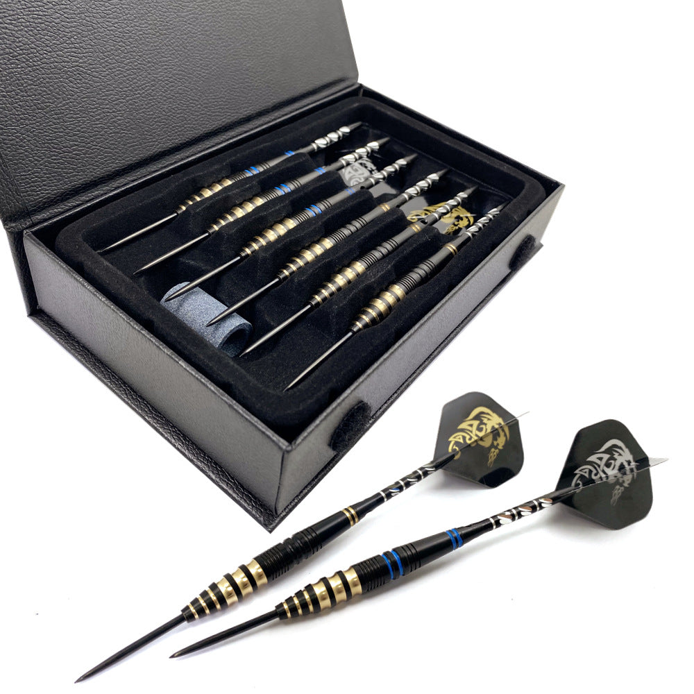 6 Pieces Professional Steel Tip Brass Darts Set - 23g, 165mm POMA