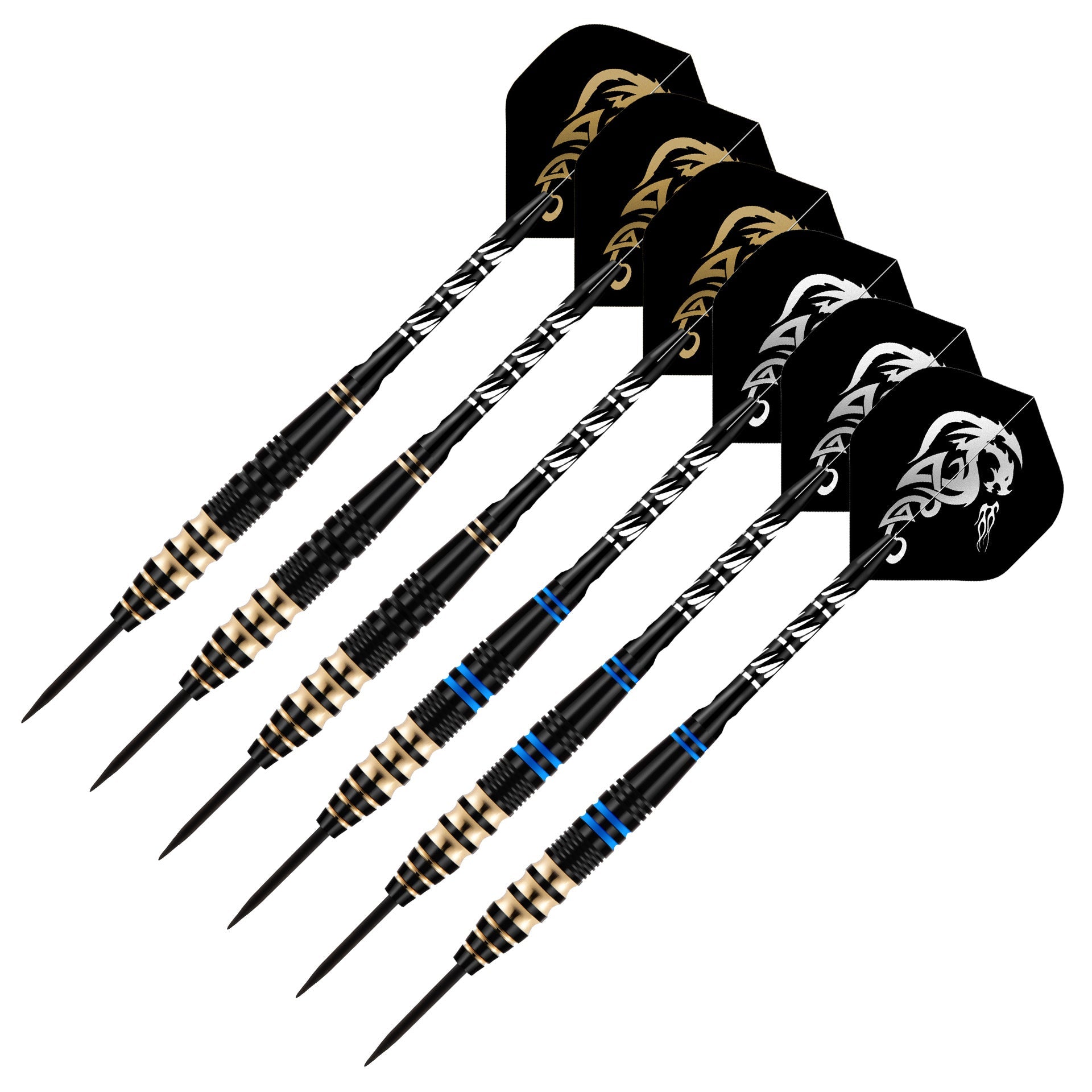 6 Pieces Professional Steel Tip Brass Darts Set - 23g, 165mm POMA