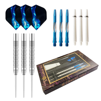 3 Pieces Steel Tip Tungsten Darts Set - 25g, 159mm,  Blue